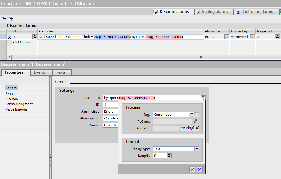 Wincc tia portal runtime professional настройка alarm view